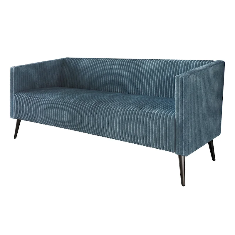 Velvet Upholstered 2.5-Seater Sofa with Metal Legs