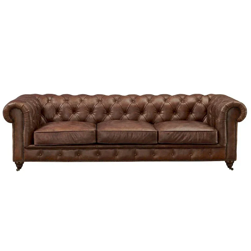 Century Chesterfield Sofa - Light Chestnut Leather