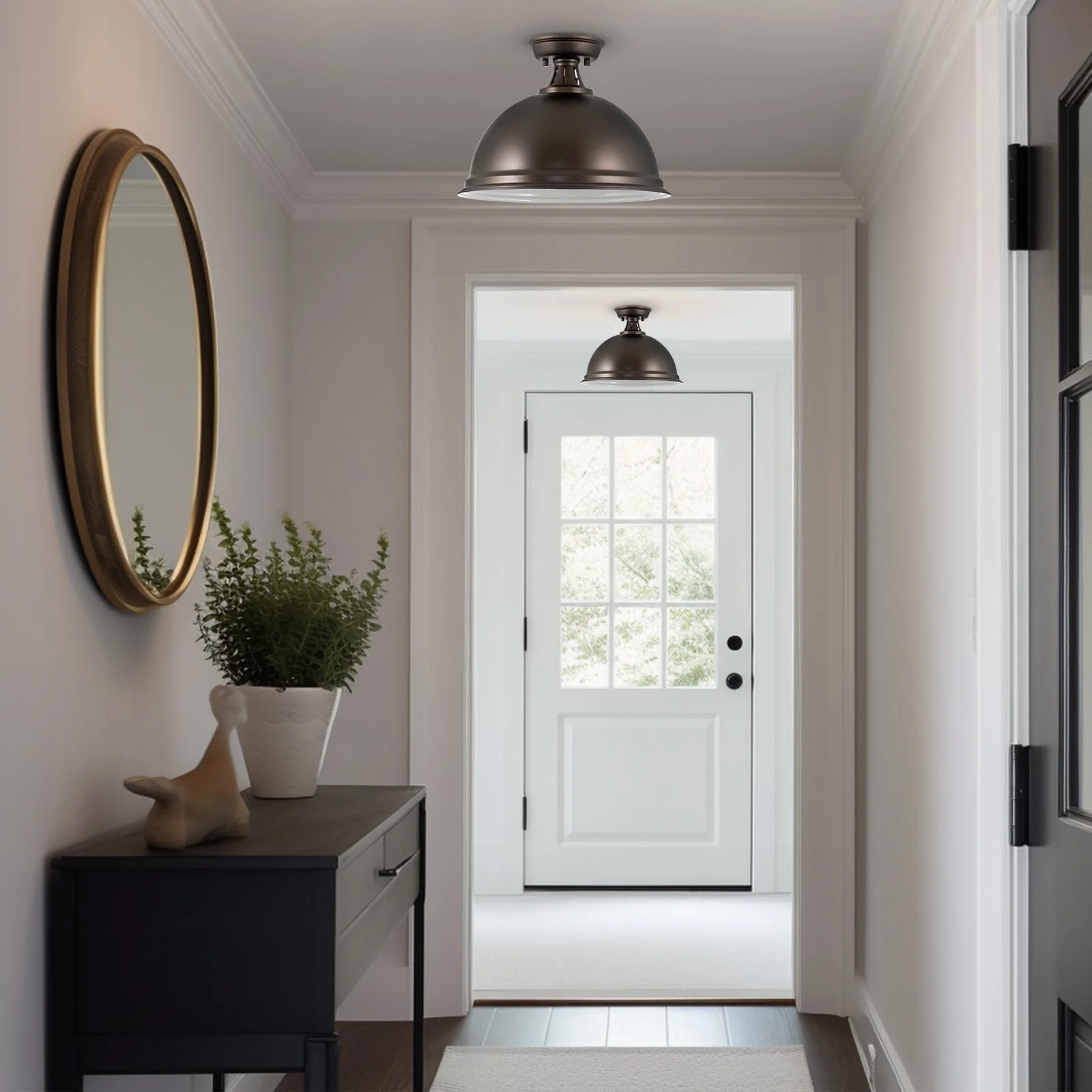 Belle 14 Modern Industrial Semi-Flush Mount Ceiling Light