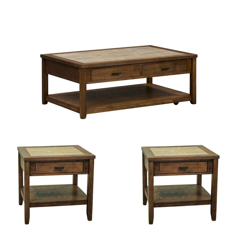 Mesa Valley Tobacco 3 Piece Set (1-Cocktail 2-End Tables)