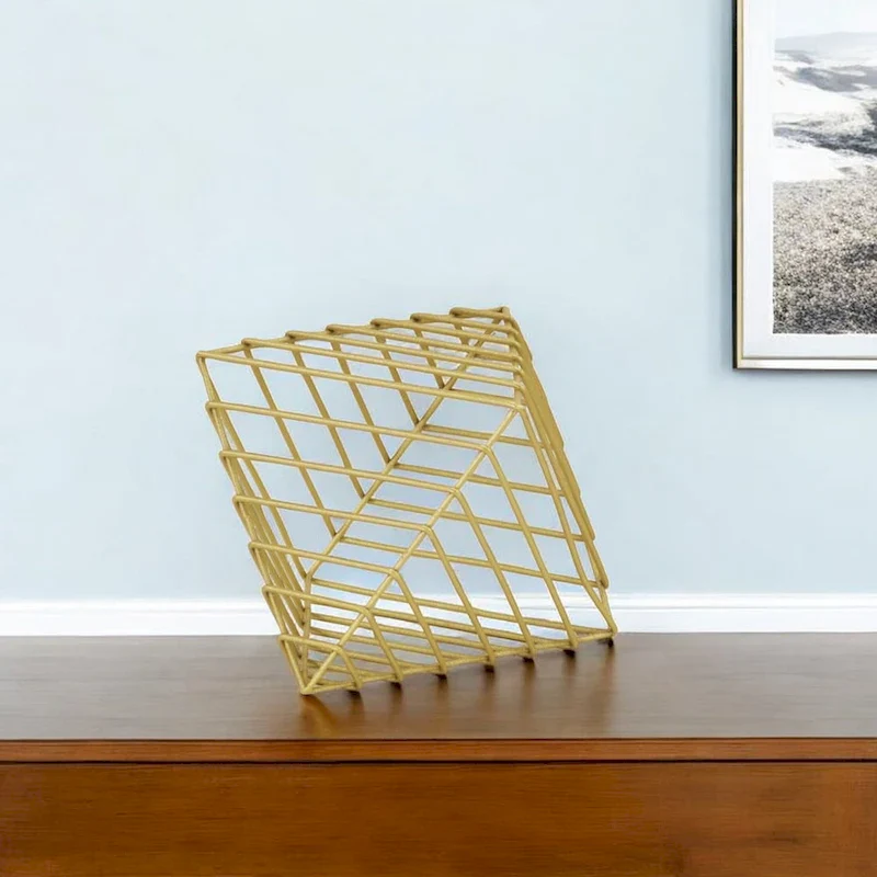 HomeRoots 8  Gold Cast Iron Modern Abstract Tabletop Sculpture - 10.5' X '8' X '8