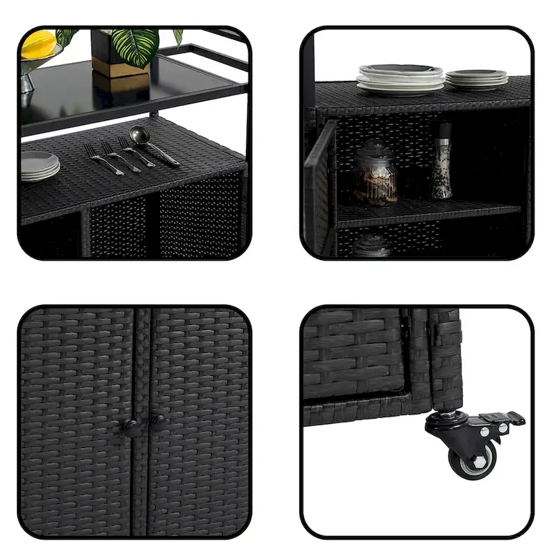 Patio Wine Serving Cart