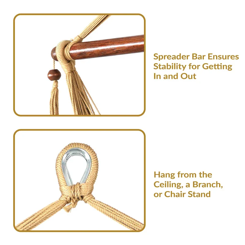 Sunnydaze Hanging Caribbean XL Hammock Chair