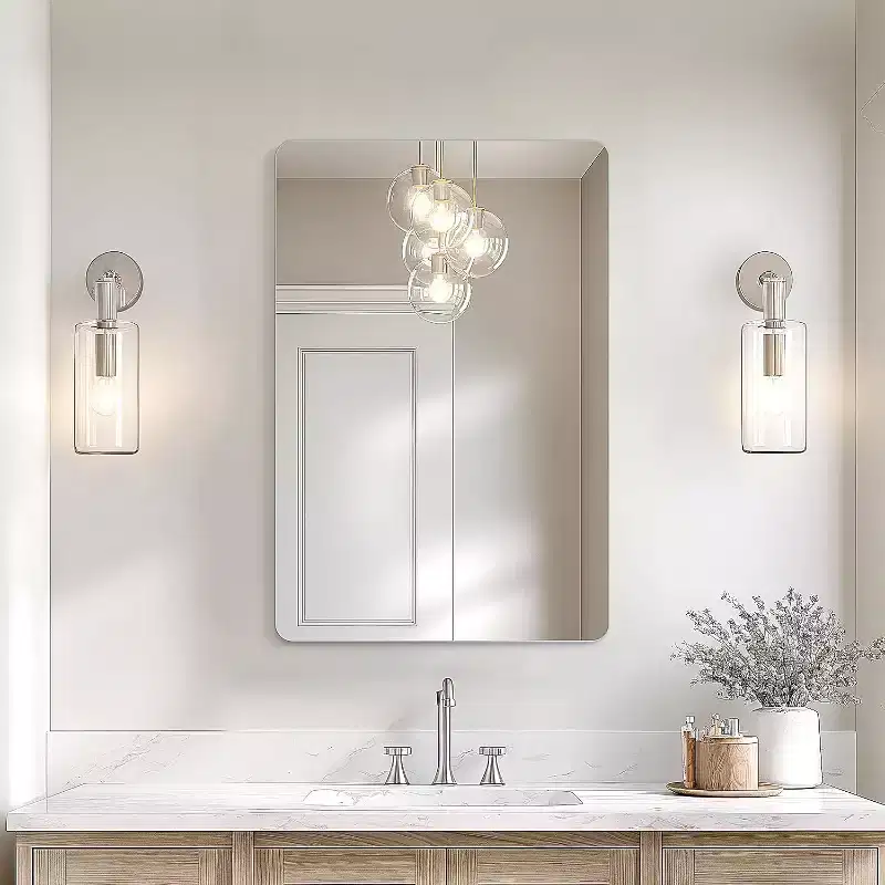 Frameless Bathroom Mirror, Rectangle Wall Vanity Mirror for Bathroom, Bedroom, Entryway, Dining Room