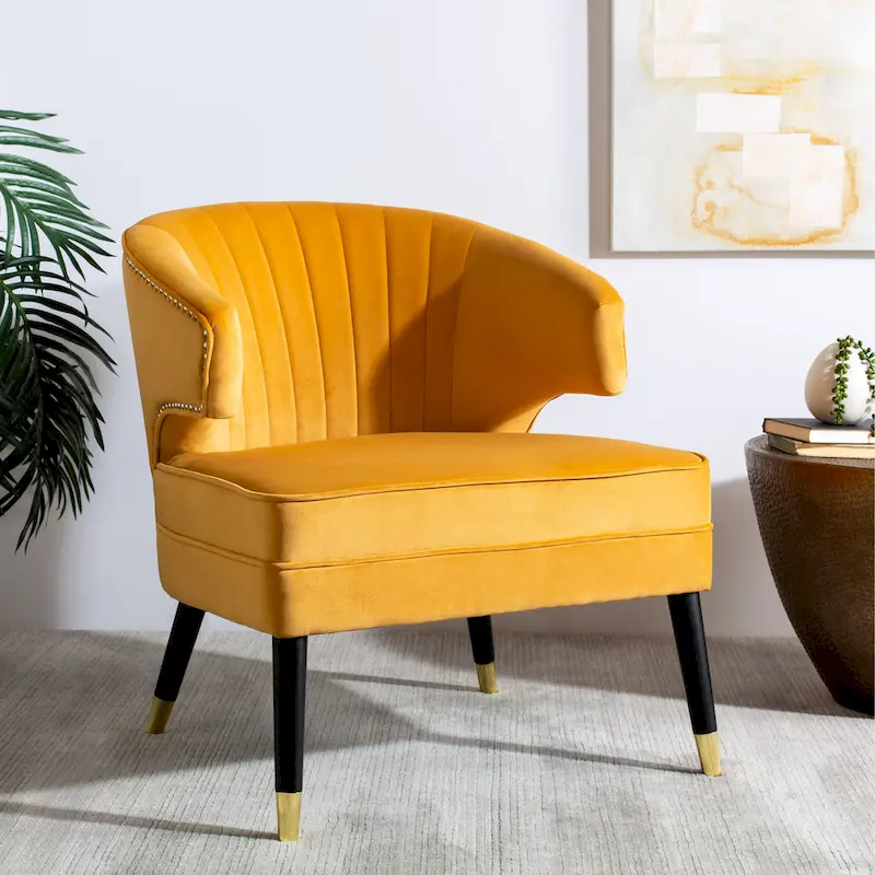 Velvet Wingback Accent Chair - 26.8 x 28 x 31.9