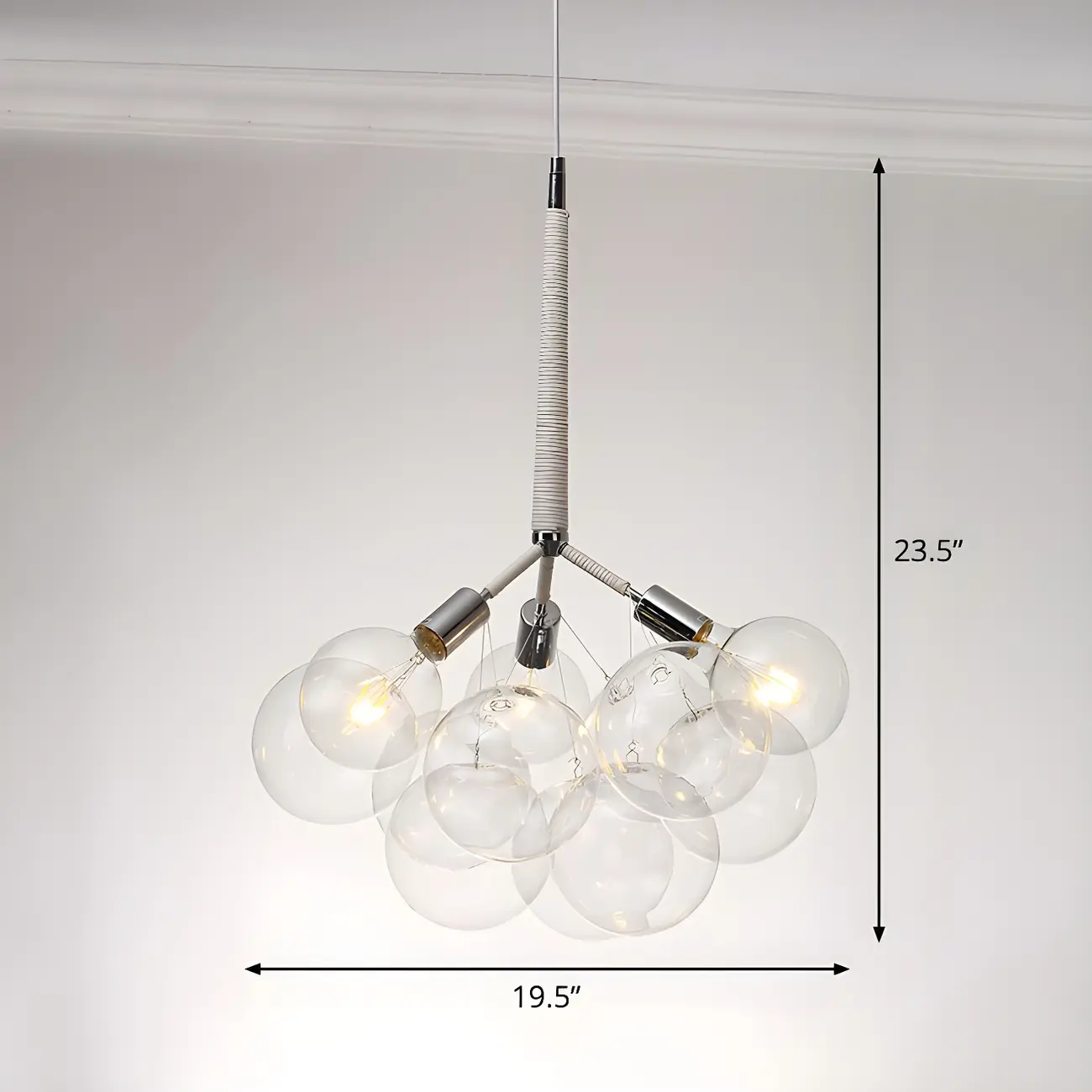 Modern Clear Bubble Glass Sphere Chandelier