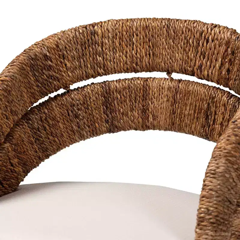 bali & pari Ubud Seagrass and Mahogany Wood Dining Chair Natural Seagrass