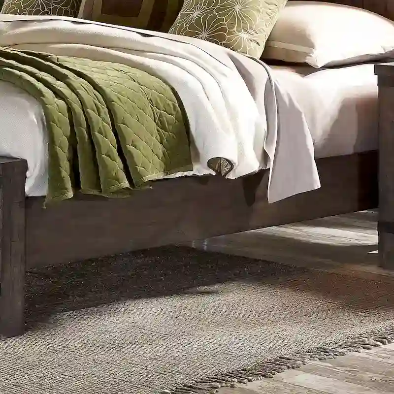 Dark Gray Rustic Panel Bed, Queen/King, 2-Person