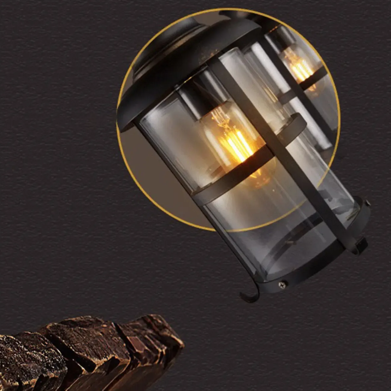 Industrial Island Light Brown Steampunk Cylindrical Pendant Light