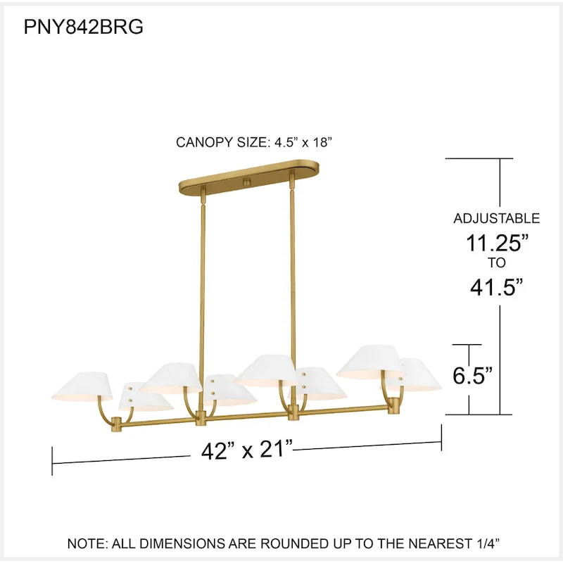 Penley 6-Light Brushed Gold Linear Chandelier