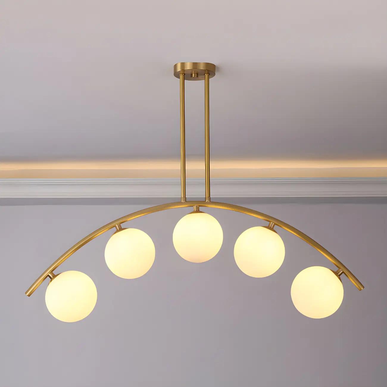 Trendy Modern Gold Arc Multi-Light Island Pendant