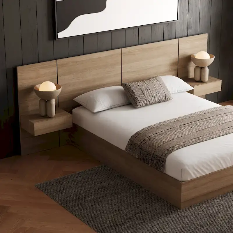 Milano 4-Piece Bedroom Set with Floating Nightstand Extension Panel