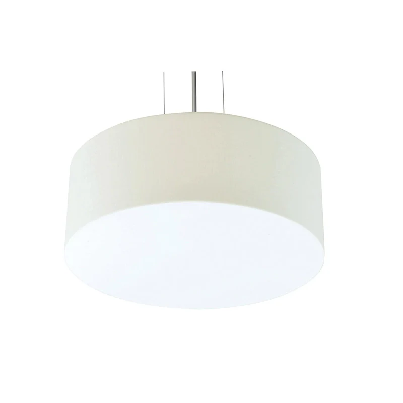 Anton 19-inch Satin Nickel LED Pendant, Linen White Shade