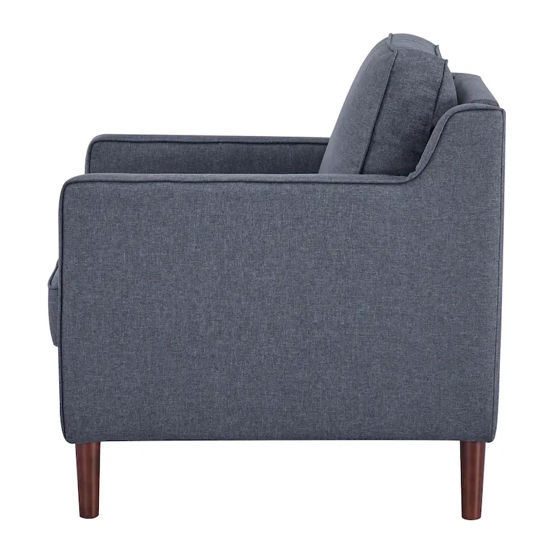 Sedona Modern Accent Chair, Faux Linen / Vegan Leather Armchair