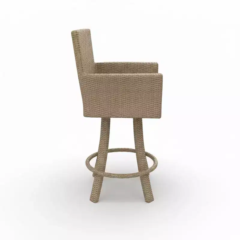 Covers&All Universal 25 in Counter Swivel Bar Stool, Jacobean Flat Wicker