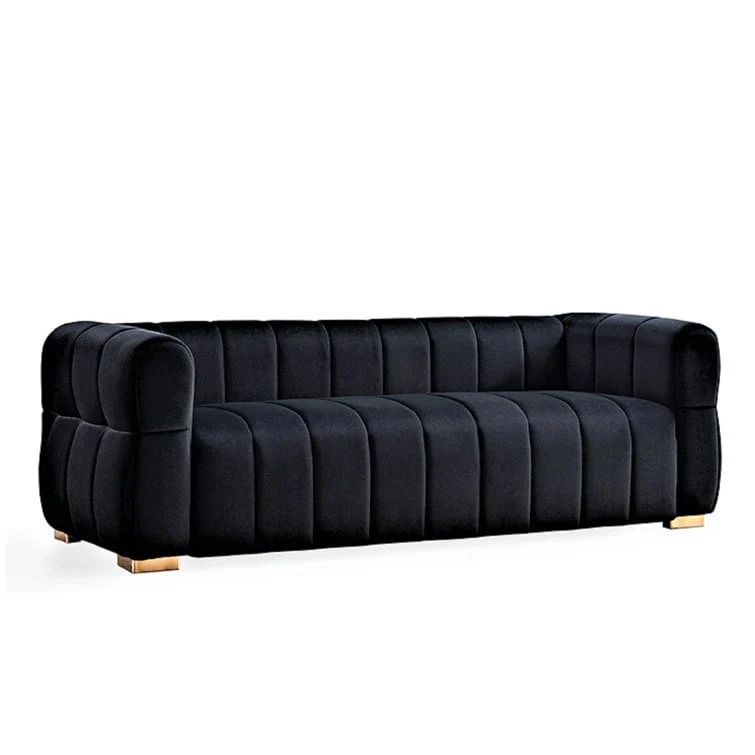 Carlan 89 Velvet Tuxedo Arm Sofa