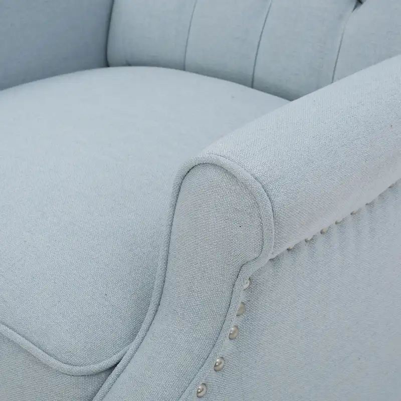 Tufted Fabric Wingback Recliner Club Chair
