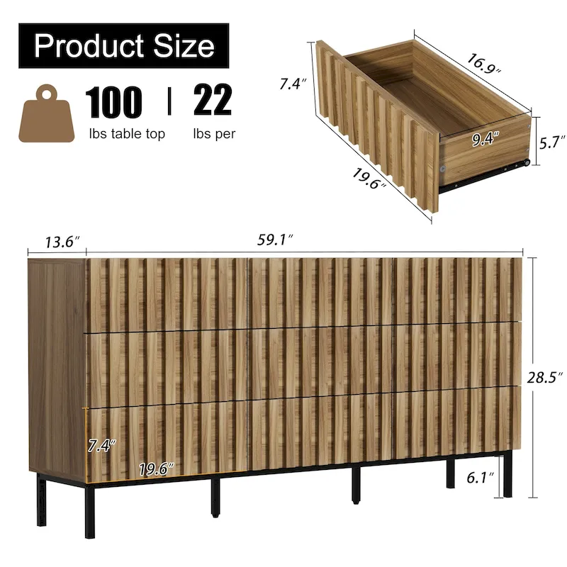 9 Drawers Chest Dresser Storage Tower Cabinet Bedroom Organizer