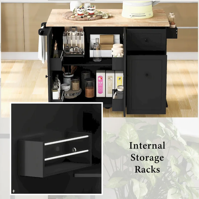 Kitchen Island with Drop Leaf