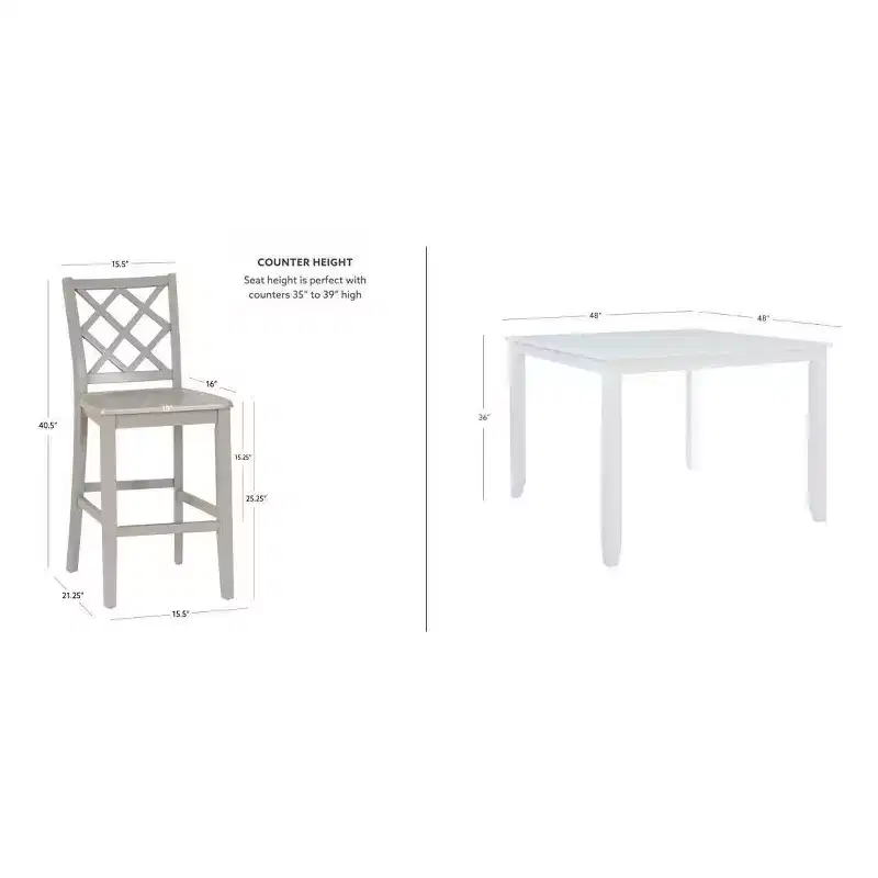 Powell 5pc Shelby Square Counter Height Dining Set Gray