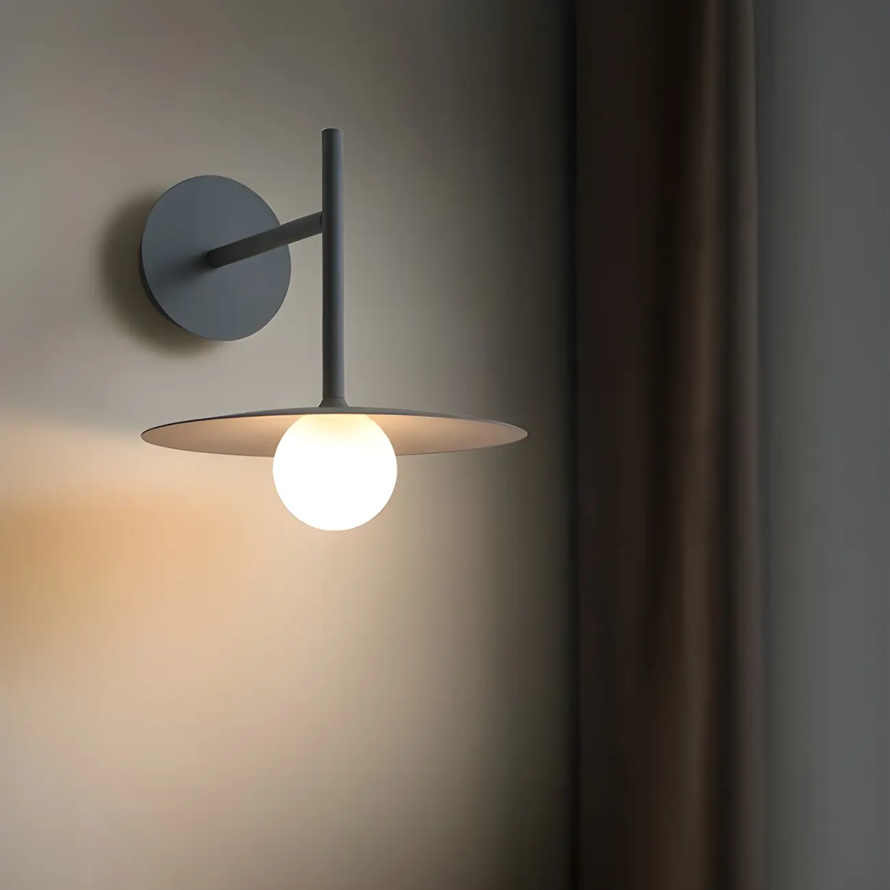 Industrial Frosted Glass Metal Globe Black Wall Sconce