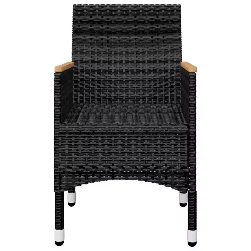vidaXL Bistro Set Patio Table and Chair Set Poly Rattan and Tempered Glass