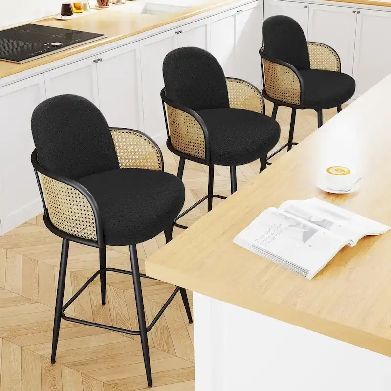 26-Inch Fabric Upholstered Swivel Counter Height Bar Stools - 38.2 H x 21.5 W x 23.2 D