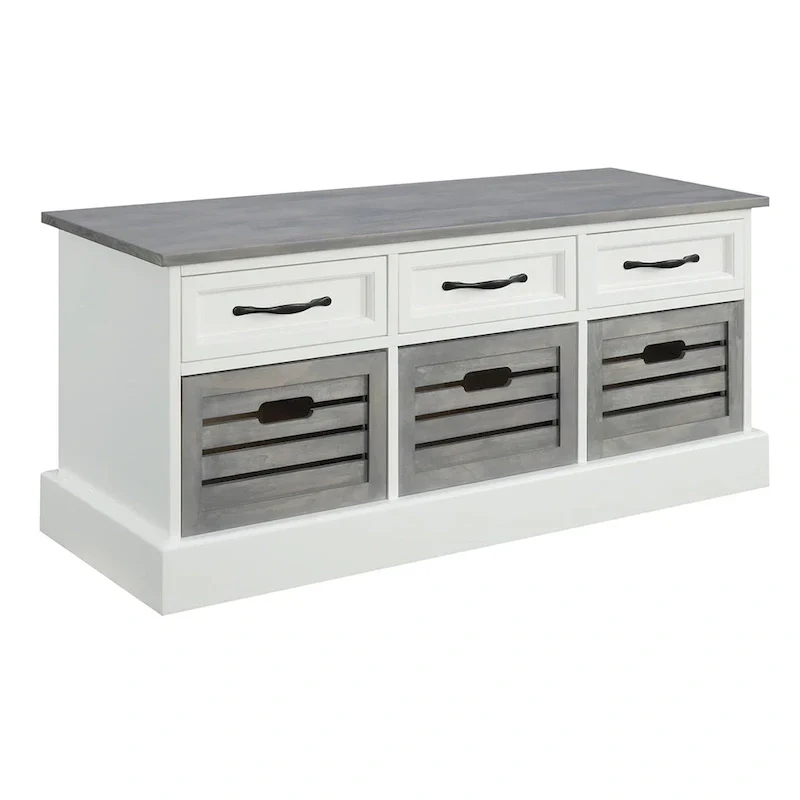 Paola Traditional Wood Cabinet with Baskets