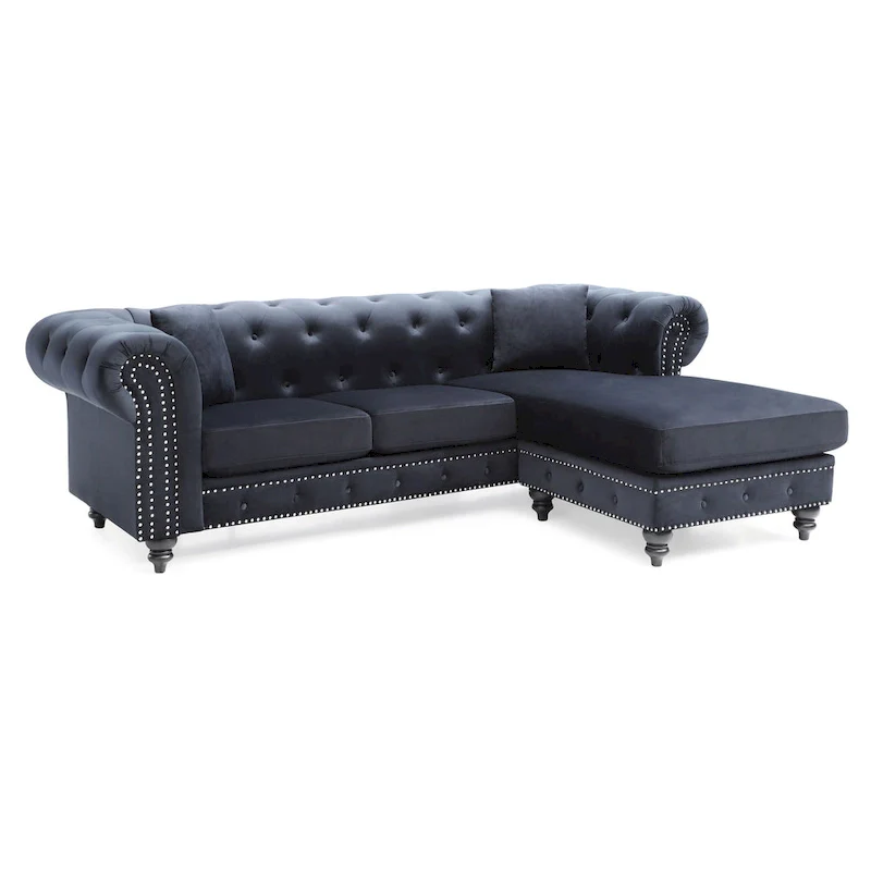 Nola Velvet Sofa with Chaise