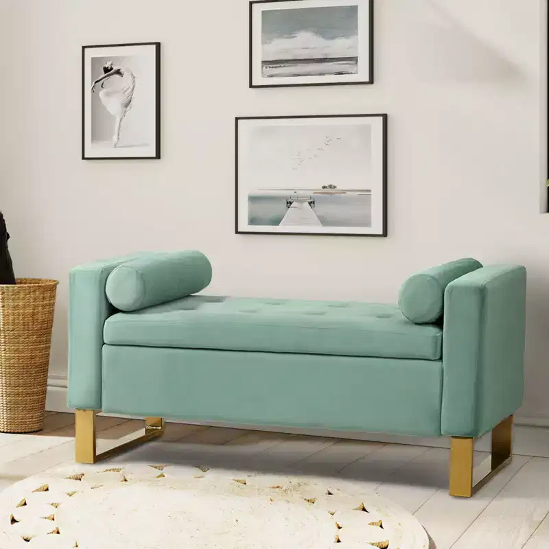 Rita 50.4 Wide Storage Bench| ART OF LIVING DESIGNS-SAGE