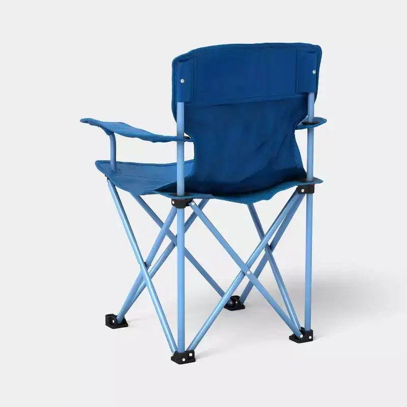Kids' Foldable Quad Outdoor Portable Camping Chair Navy Blue/Blue - Sun Squad™