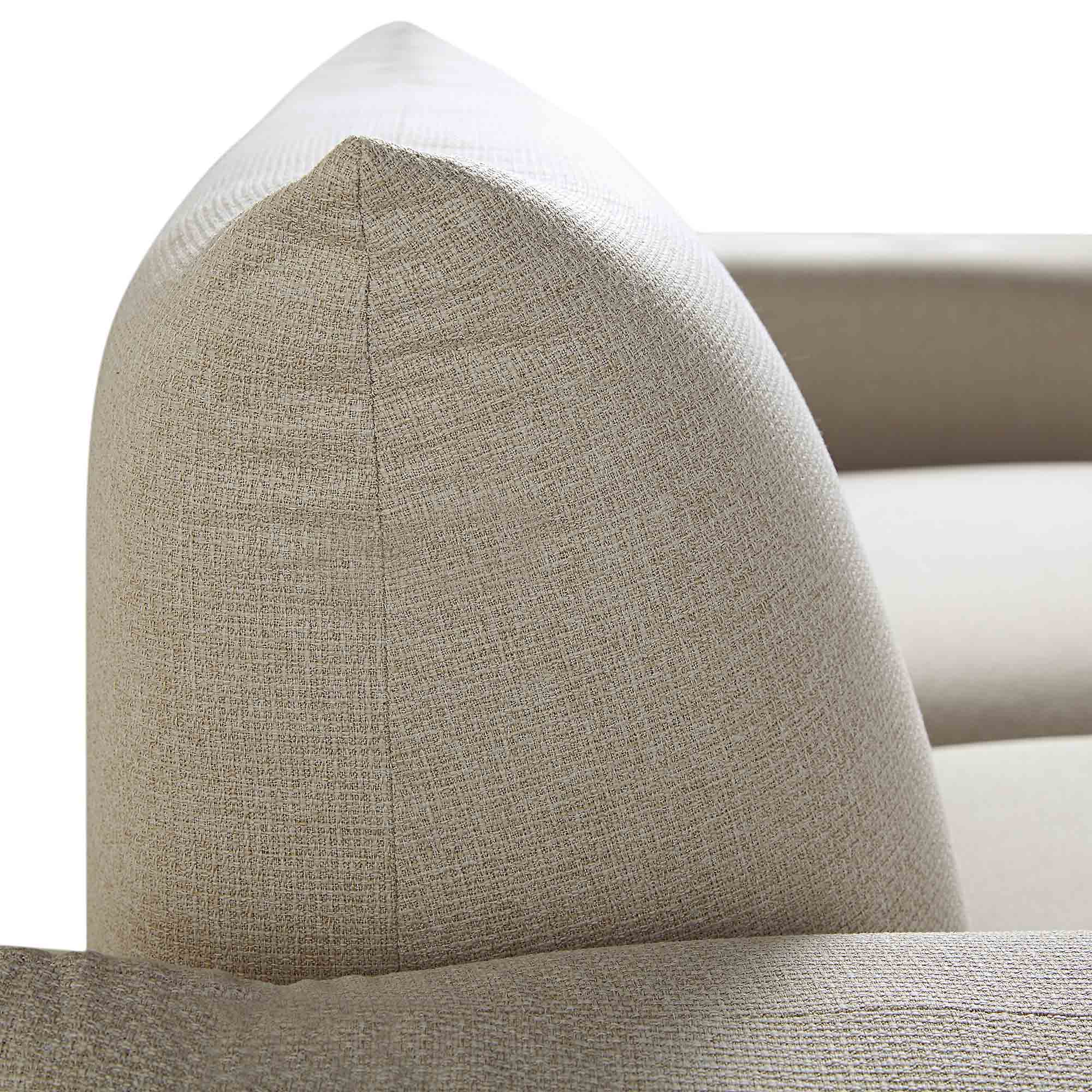 Three Seater Sofa, Beige Woven Fabric