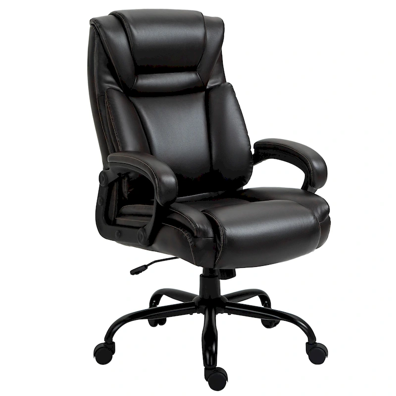 Executive Office Chair with Wide Seat, Computer Desk Chair with High Back, Adjustable Height and Swivel Wheels