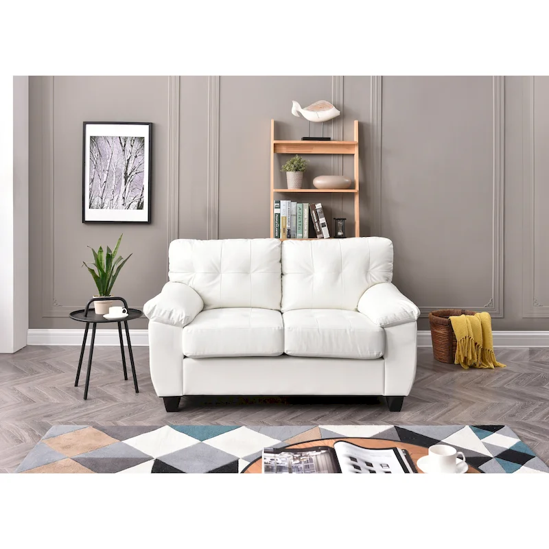 Faux Leather Loveseat