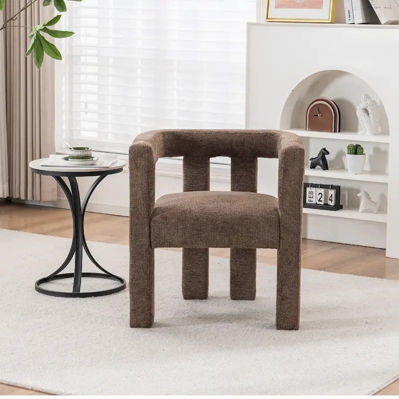 Set of 1 Chic design Barrel shaped Fabric Upholstered Accent Armchair