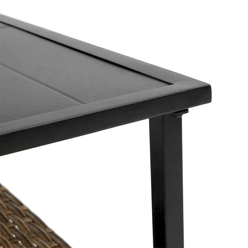 Patio 4 Piece Sectional Low Dining Conversation Sofa Set w/ Cushion