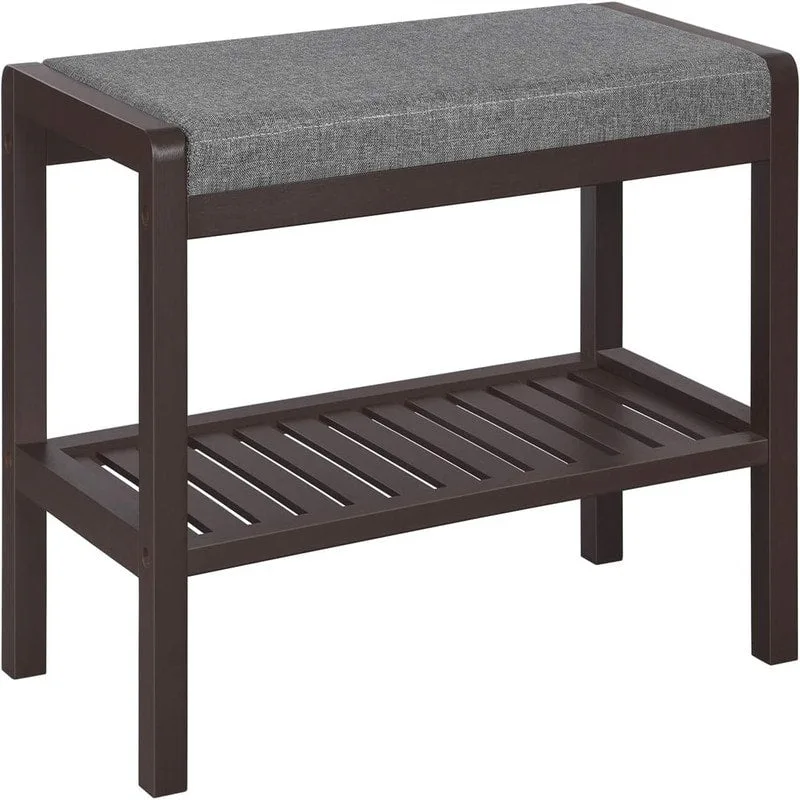 Shoe Rack Bench with Cushion Upholstered Padded Seat