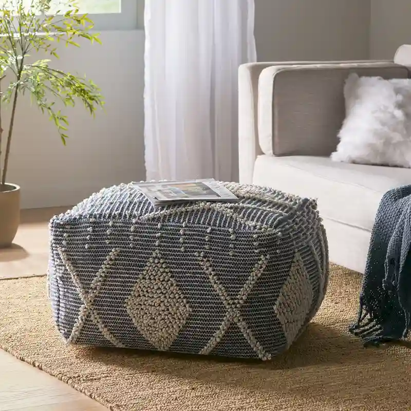 Brinket Boho Cube Yarn Pouf by Christopher Knight Home