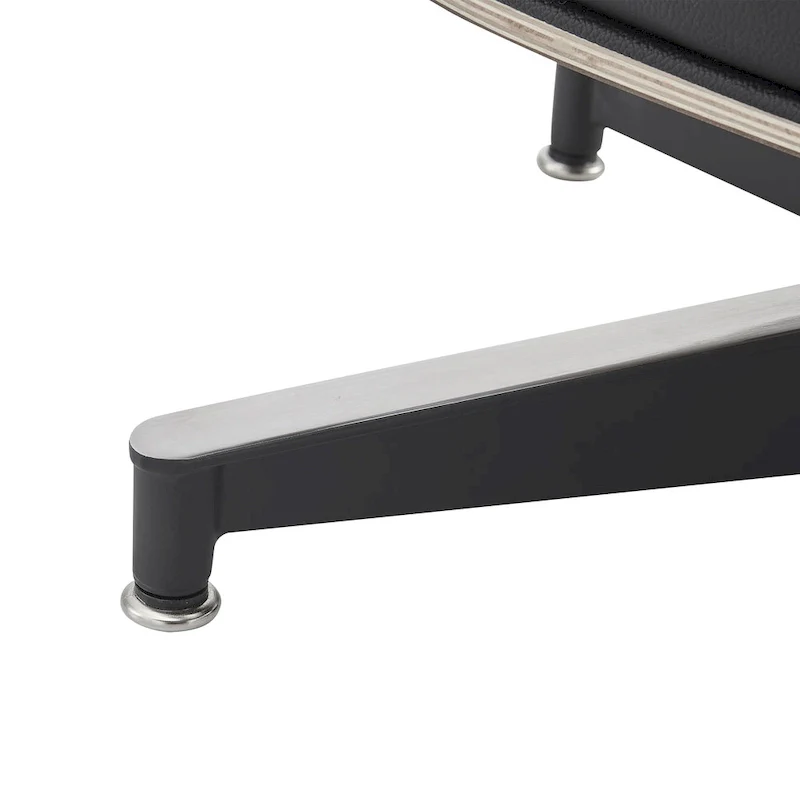 Mid-century Modern Lounger Real Leather Arm Chair and Ottoman Set