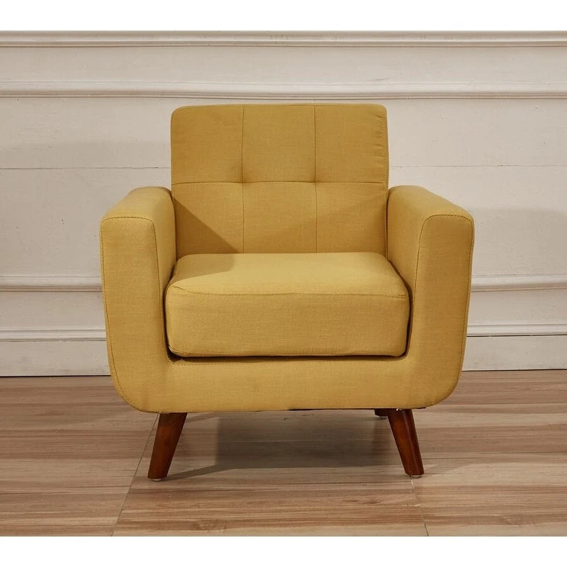 US Pride Furniture Grace Rainbeau Mid-Century Tufted Upholstered Rainbeau Living Room Chair