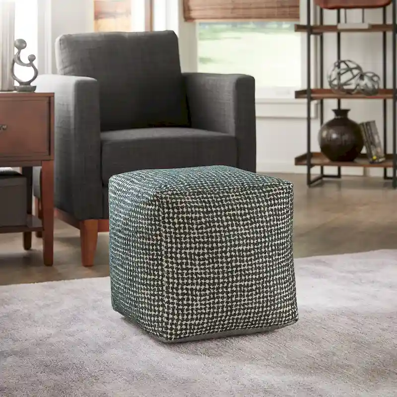 Upholstered Square Pouf Ottoman