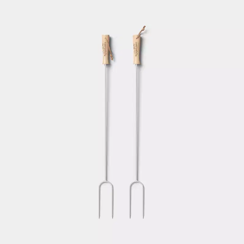 2pc Marshmallow Roasting Log Tong Sticks Gray - Threshold™
