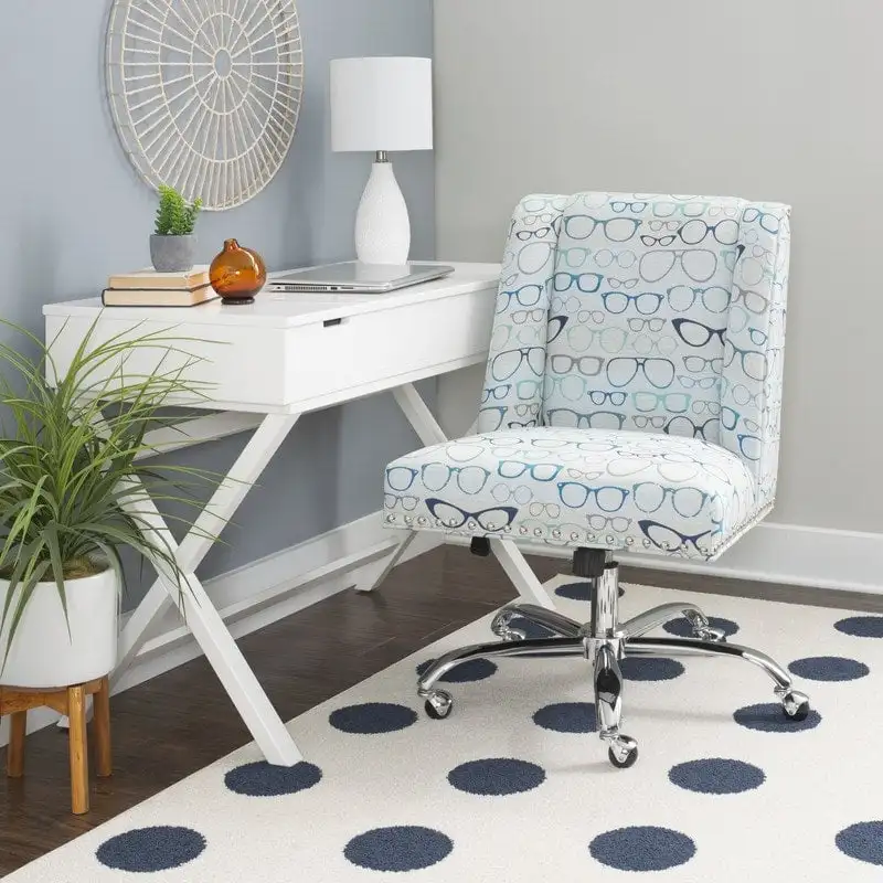 Blue Multi Optical Swivel Office Chair with Adjustable Height, 1-Person