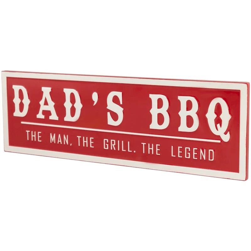 Dad's BBQ Metal Wall Sign - 23  - Red