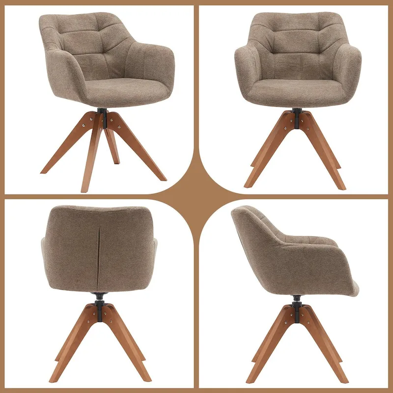 Suede Swivel Armchair Office Accent Arm Chair