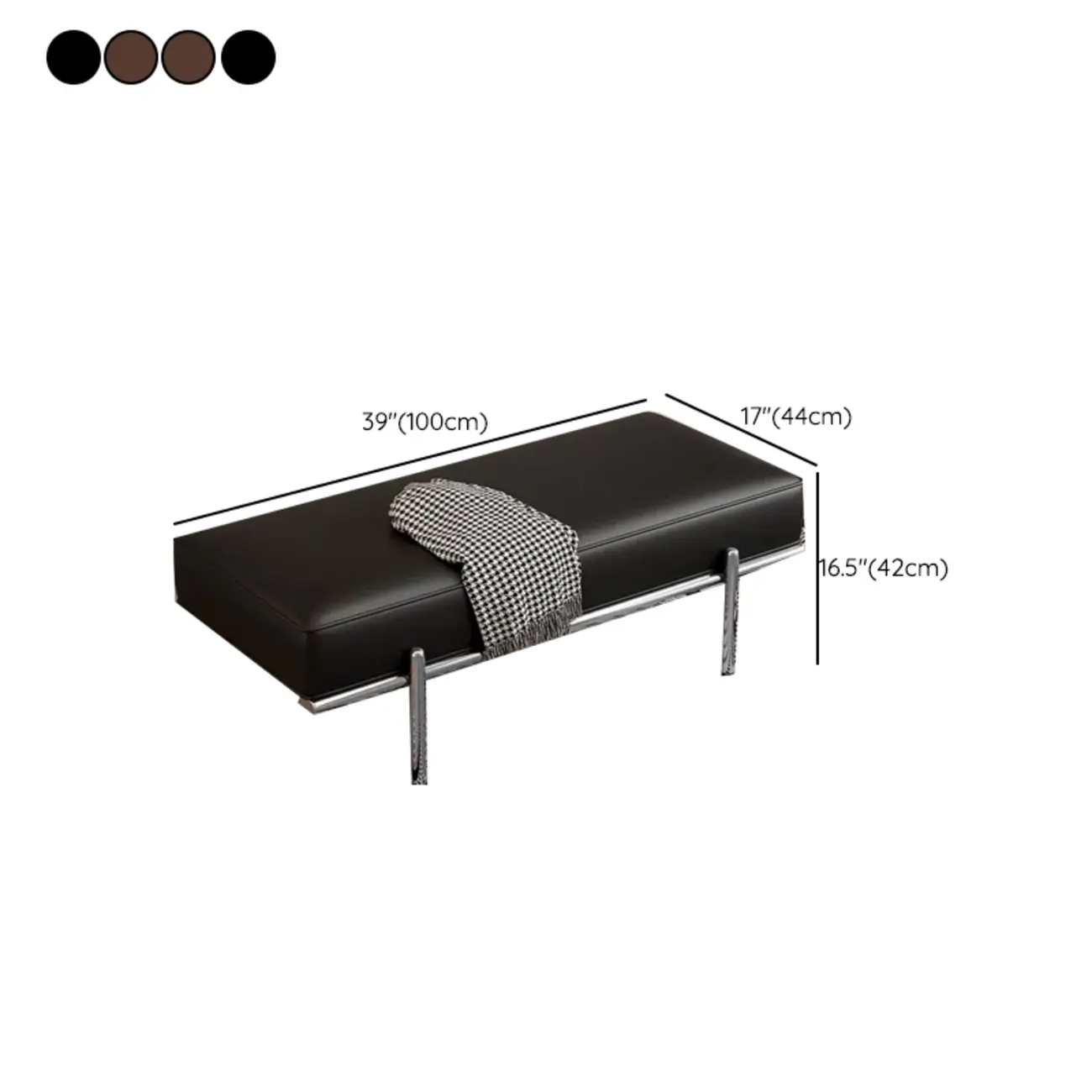 Modern Leather Upholstered Tufted Bedroom Bench