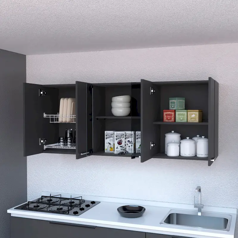 FM Furniture Yuma 150 Wall Cabinet, Two Close Cabinets