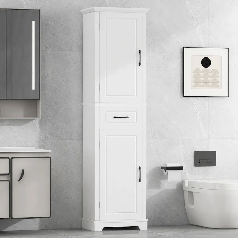 Freestanding Bathroom Storage Cabinet with 2 Doors and 1 Drawer