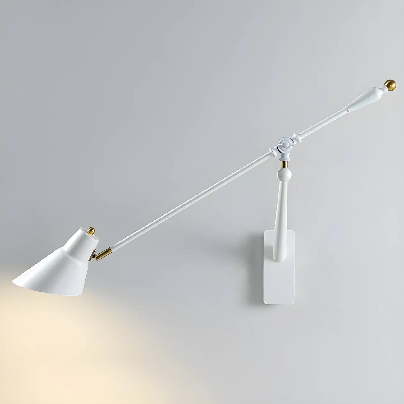 Geometric Metal Adjustable Swing Arm Wall Light
