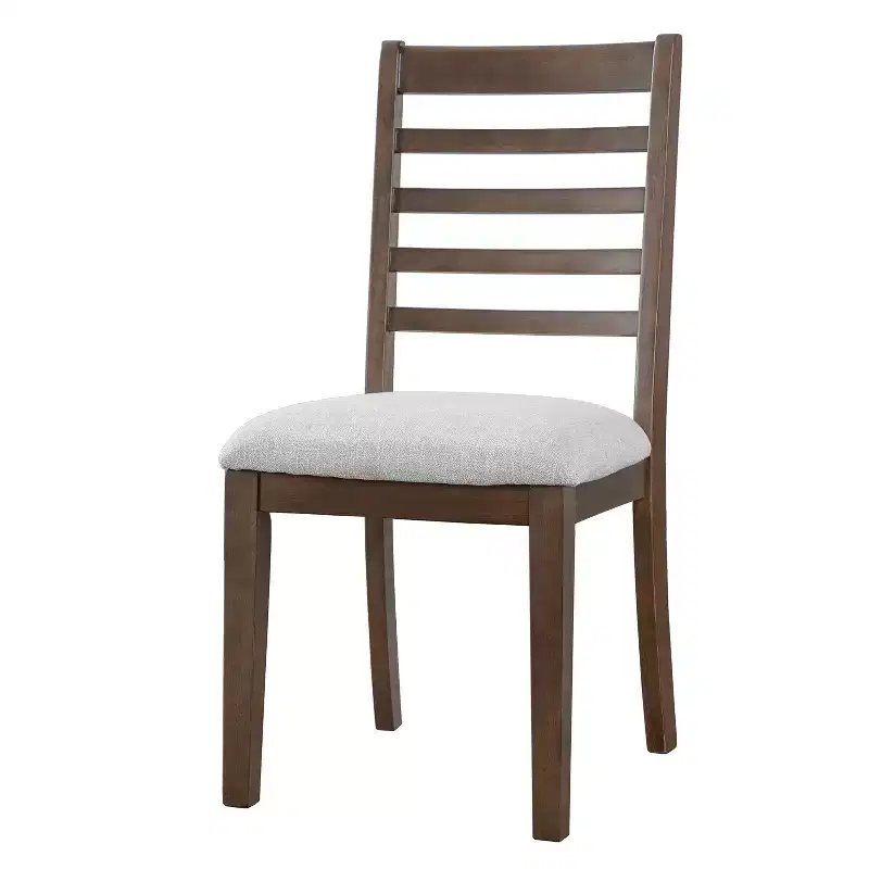 Set of 2/4 Farmhouse Dining Chairs Upholstered Dining Chairs Armless Chairs with High Ladder Back, Natural/Brown+Beige-ModernLuxe